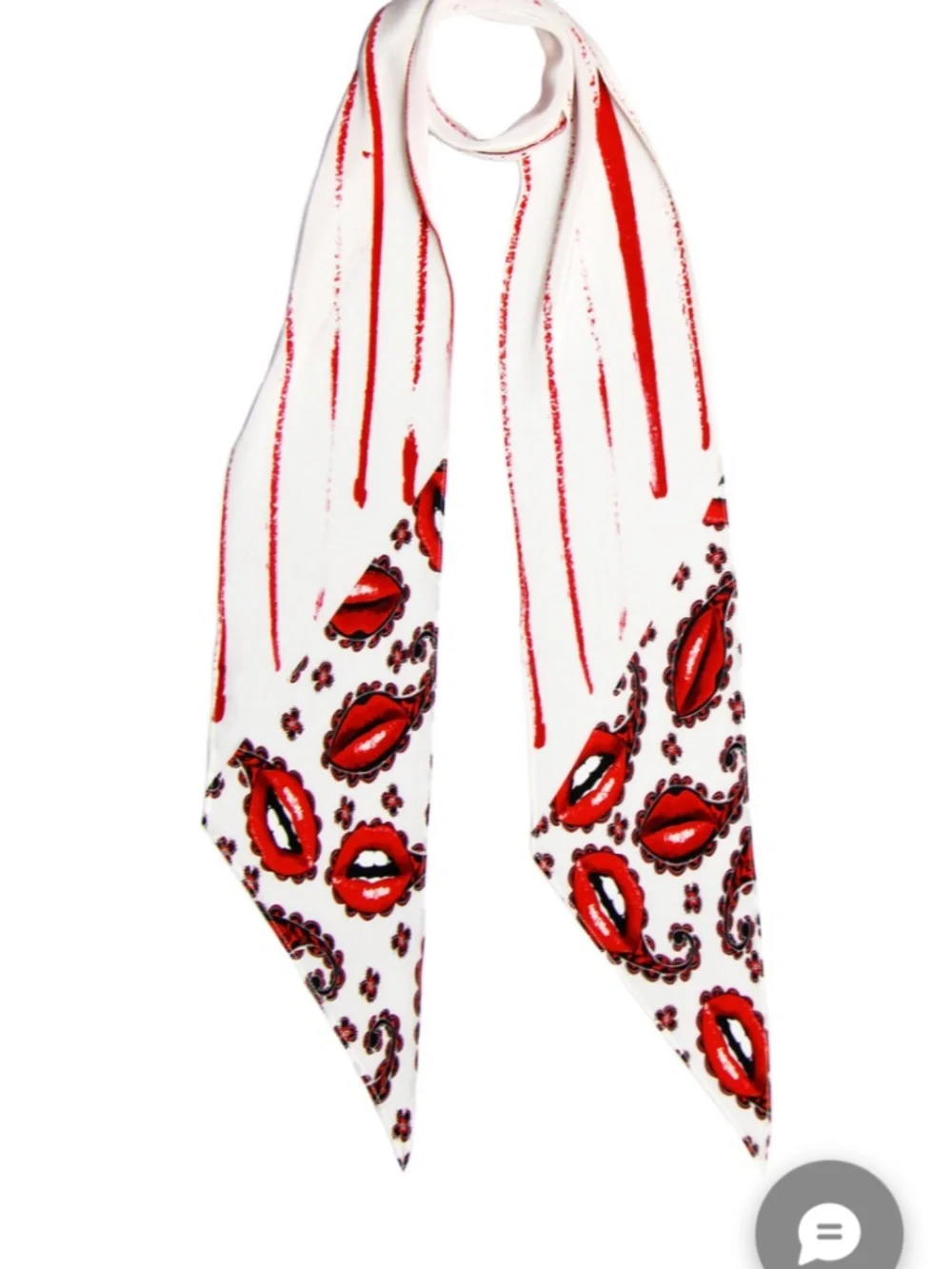 Rockins Lips Paisley Skinny Scarf